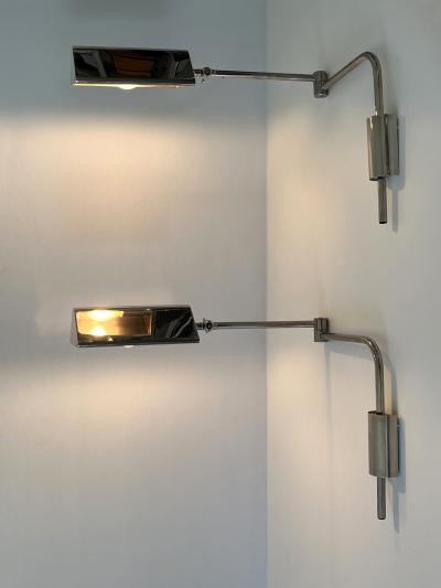 Florian Schulz Set of Two Articulated Wall Lamps or Reading Lights by Florian Schulz 1970s