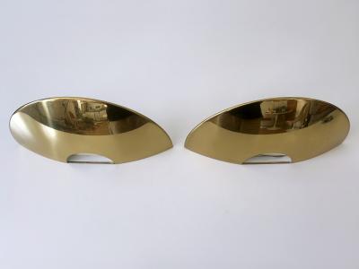 Florian Schulz Set of Two Elegant Brass Wall Lamps or Sconces by Florian Schulz Germany 1970s