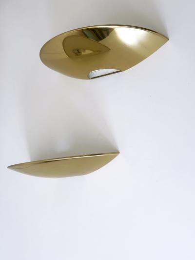 Florian Schulz Set of Two Elegant Brass Wall Lamps or Sconces by Florian Schulz Germany 1970s