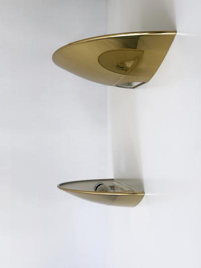 Florian Schulz Set of Two Elegant Brass Wall Lamps or Sconces by Florian Schulz Germany 1970s