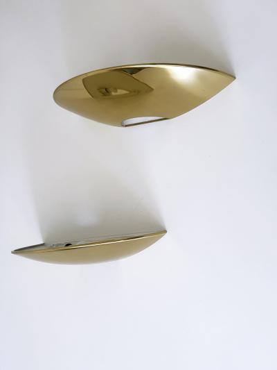 Florian Schulz Set of Two Elegant Brass Wall Lamps or Sconces by Florian Schulz Germany 1970s