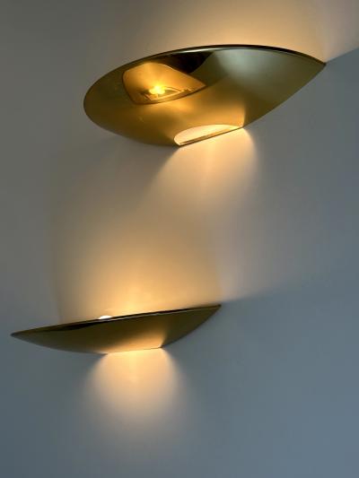 Florian Schulz Set of Two Elegant Brass Wall Lamps or Sconces by Florian Schulz Germany 1970s