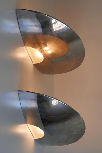 Florian Schulz Set of Two Large Wall Lamps or Sconces by Florian Schulz 1970s Germany