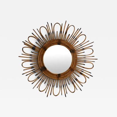 Flower rattan mirror 1960s