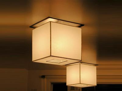 Flush Mount Custom Metal Cube Linen Fixture
