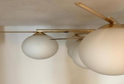 Flushmount Brass and Glass Starburst Italy