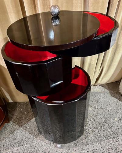 Fluted Art Deco Round Stack Bar Cart