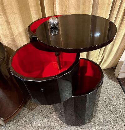 Fluted Art Deco Round Stack Bar Cart