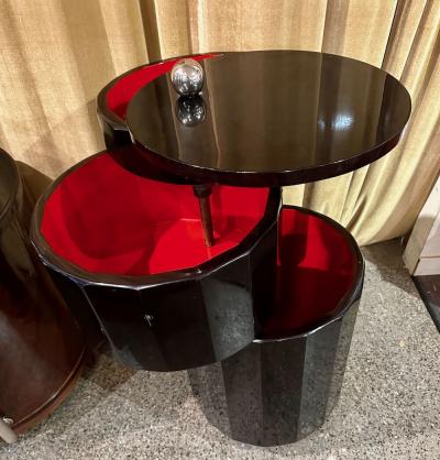 Fluted Art Deco Round Stack Bar Cart