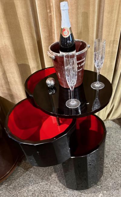 Fluted Art Deco Round Stack Bar Cart