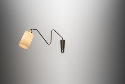 Fluted Brass Wall Lamp with Swing Arm Denmark 1950s