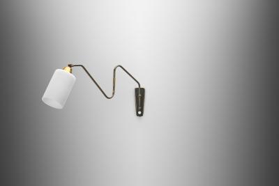 Fluted Brass Wall Lamp with Swing Arm Denmark 1950s