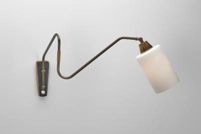 Fluted Brass Wall Lamp with Swing Arm Denmark 1950s