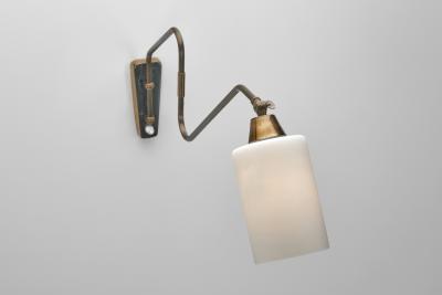 Fluted Brass Wall Lamp with Swing Arm Denmark 1950s