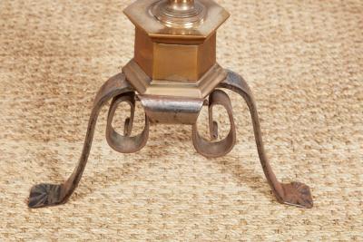 Fluted Bronze Andirons