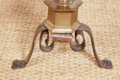 Fluted Bronze Andirons