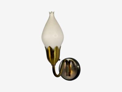 Fog M rup Wall Lights Brass Glass Denmark 1950s
