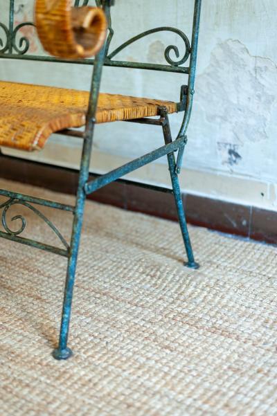 Folding Iron and Bamboo Bench 1950s