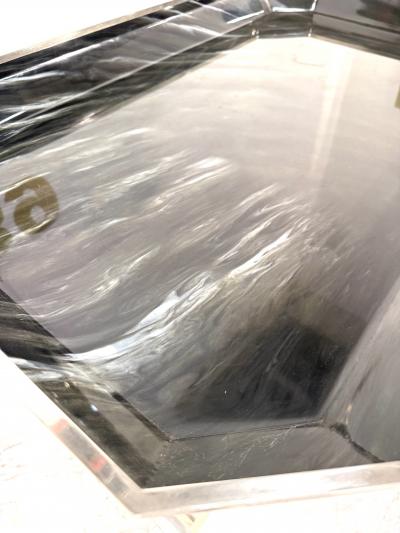 Folding Tray Table in Smoked Glass Chrome 1970s Italy