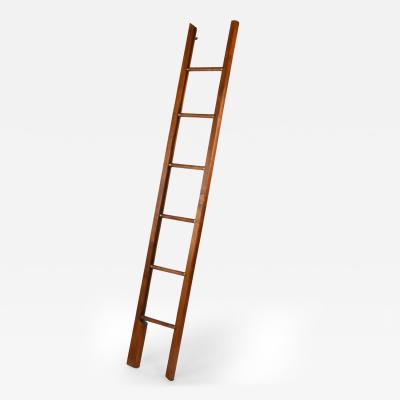 Folding Walnut Library Pole ladder