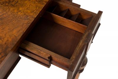 Folding Wood Demilune Console Table with Extendable Top and Floral Inlay