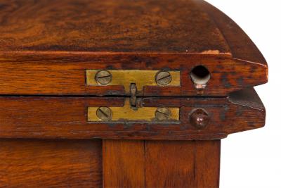 Folding Wood Demilune Console Table with Extendable Top and Floral Inlay