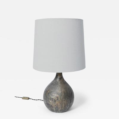 Foliage pattern painted glass lamp 1960s 