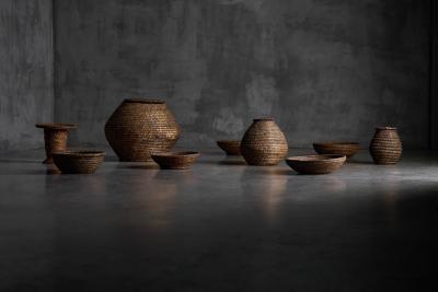 Folk Art Basketry Ensemble France Mid 20th Century