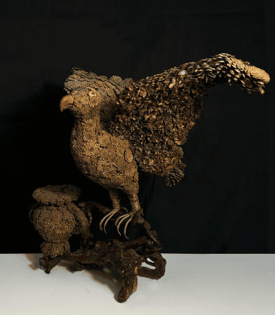 Folk Art Eagle Urn Sculpture