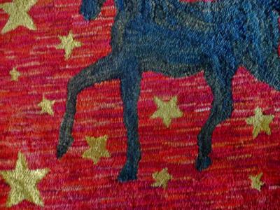 Folk Art Hooked Rug Depicting a Prancing Morgan Horse Vermont