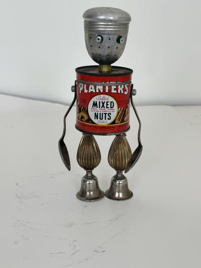 Folk Art Robot Mixed Nuts signed