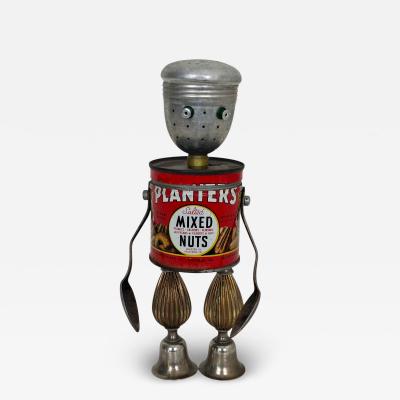 Folk Art Robot Mixed Nuts signed