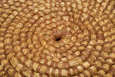 Folk Art Sidetable in Rye Straw France Early 19th Century