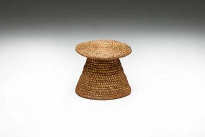 Folk Art Sidetable in Rye Straw France Early 19th Century