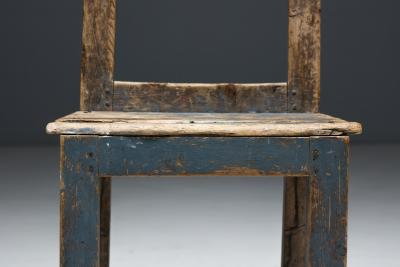 Folk Art Wooden Chair France 19th Century