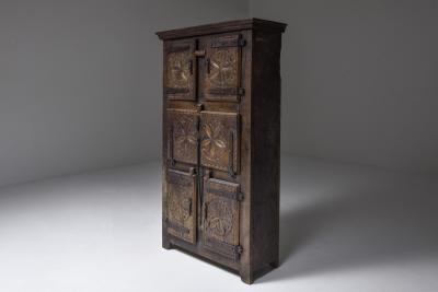 Folk art 19th century travail dart populaire cabinet from Bretagne France