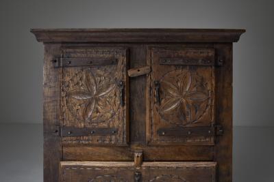 Folk art 19th century travail dart populaire cabinet from Bretagne France