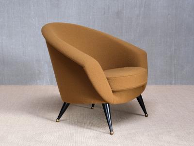 Folke Jansson Folke Jansson Tellus Armchair in Ocre Wool Boucl SM Wincrantz Sweden 1950s