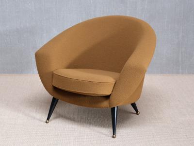 Folke Jansson Folke Jansson Tellus Armchair in Ocre Wool Boucl SM Wincrantz Sweden 1950s