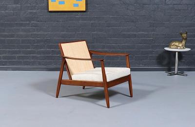 Folke Ohlsson Folke Ohlsson Cane Tweed Lounge Chair for Dux