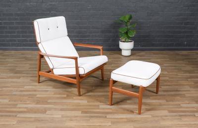 Folke Ohlsson Folke Ohlsson Model 71 C Teak Lounge Chair w Ottoman for Dux