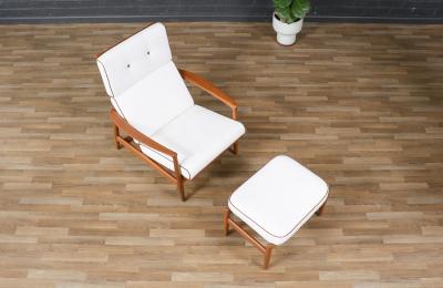 Folke Ohlsson Folke Ohlsson Model 71 C Teak Lounge Chair w Ottoman for Dux