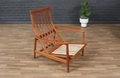 Folke Ohlsson Folke Ohlsson Model 71 C Teak Lounge Chair w Ottoman for Dux