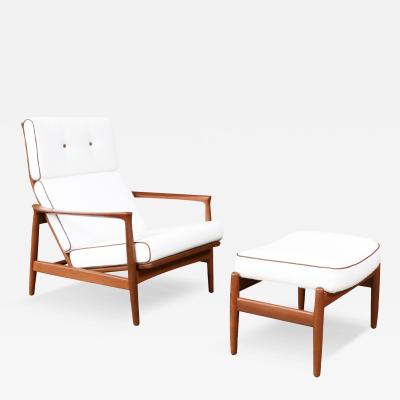 Folke Ohlsson Folke Ohlsson Model 71 C Teak Lounge Chair w Ottoman for Dux
