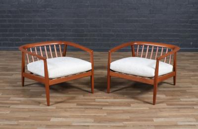 Folke Ohlsson Folke Ohlsson Model 72 C Teak Lounge Chairs for Dux