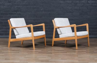 Folke Ohlsson Folke Ohlsson Model Tema 1 Beechwood Lounge Chairs for Dux