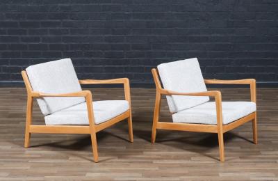 Folke Ohlsson Folke Ohlsson Model Tema 1 Beechwood Lounge Chairs for Dux