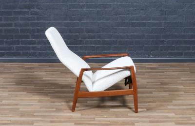 Folke Ohlsson Folke Ohlsson Walnut Reclining Chair w Ottoman for Dux