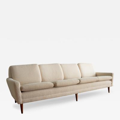 Folke Ohlsson Folke Ohlsson for DUX Four Seat Teak Frame Sofa in Original Wool Blend 1960s