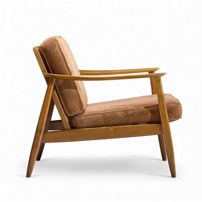 Folke Ohlsson Folke Ohlsson for Dux Model 247 Mid Century Walnut and Cane Lounge Chairs Pair